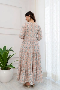 FASHION DEPTH Embroidered & PrintedCotton Flared Kurta For Women - XXL