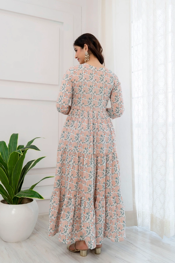 FASHION DEPTH Embroidered & PrintedCotton Flared Kurta For Women - XXL