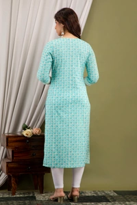 FASHION DEPTH Embroidered Rayon Straight Kurta For Women - XL