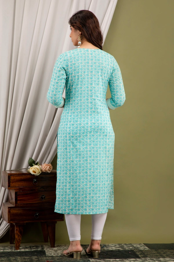 FASHION DEPTH Embroidered Rayon Straight Kurta For Women - XL