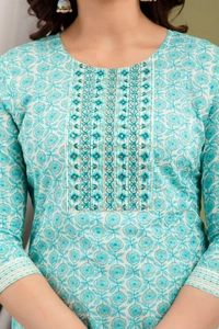 FASHION DEPTH Embroidered Rayon Straight Kurta For Women - XL