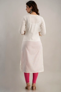 FASHION DEPTH Embroidered Rayon Straight Kurta For Women - XL