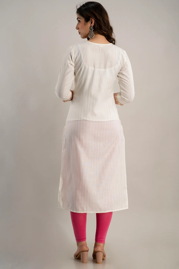 FASHION DEPTH Embroidered Rayon Straight Kurta For Women - XL