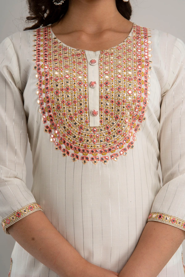 FASHION DEPTH Embroidered Rayon Straight Kurta For Women - XL