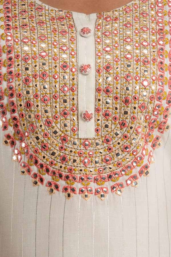 FASHION DEPTH Embroidered Rayon Straight Kurta For Women - XL