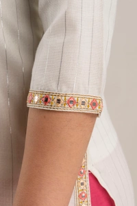 FASHION DEPTH Embroidered Rayon Straight Kurta For Women - XL