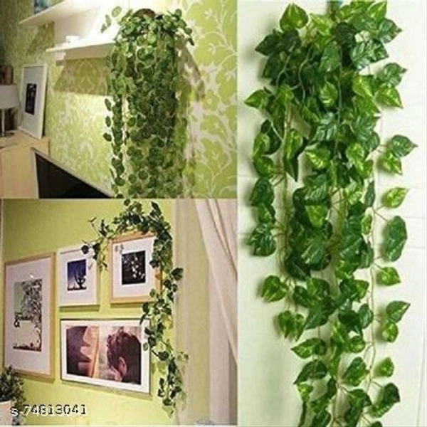 Artifical Money Plant Creepers | Green Color  - Set Of 4, Web Orange