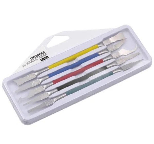 CROWBAR TE-018 5 in 1 BGA IC Chip Repair Thin Blade CPU NAND Remover Glue Cleaner for Cell Phone Rework Processor Repair Tools Kit