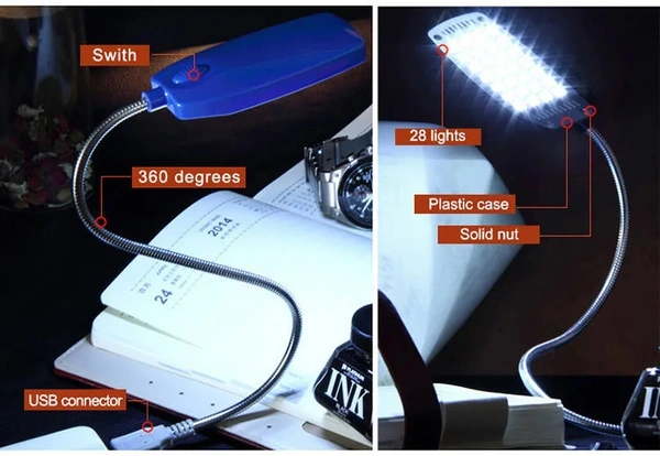 Mini Bright Flexible 28 LED USB Light Computer Lamp Laptop PC electronic desk TT