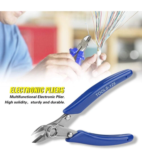 Koocu 126 Electronics Pliers Set, Wire Cutting Pliers, Wire Cutter Multitool Cutting Pliers Set Durable Wire Stripper Cutter Electrical Repair Electrician for Cords Wire