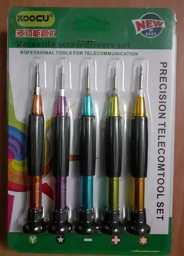 Koocu M8222 Metal Precision Screwdriver (5, Assorted)