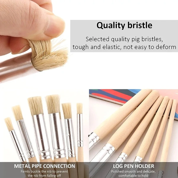 SS-022A Wooden Stencil  Brushes 4pes Set