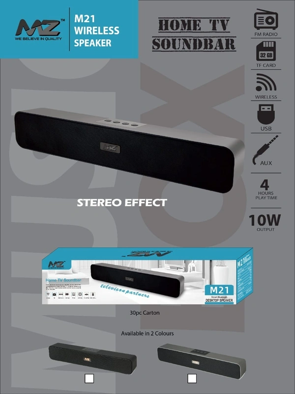 MZ M21 PORTABLE HOME TV SOUNDBAR- Dynamic Thunder Sound 2400mAh Battery 10 W Bluetooth Soundbar  (Multicolor, Stereo Channel) 3.8
