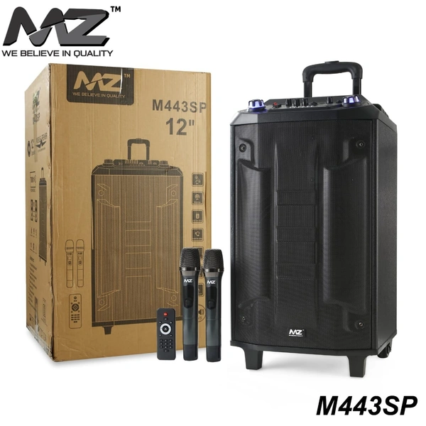 MZ M443SP (PORTABLE KAROAKE SPEAKER) Dynamic Thunder Sound with 2X Wireless Mic 70 W Bluetooth Party Speaker  (Black, Stereo Channel)