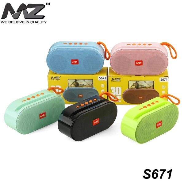 MZ S671/ S670 (PORTABLE BLUETOOTH SPEAKER) High Bass 1800mAh Battery Mobile Stand 10 W Bluetooth Speaker  (Green, Stereo Channel)