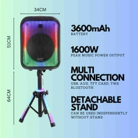 Mz M59vp Bluetooth Speaker With 2 Wireless Mic Eq Setting Super Bass 1600 W Bluetooth Party Speaker 