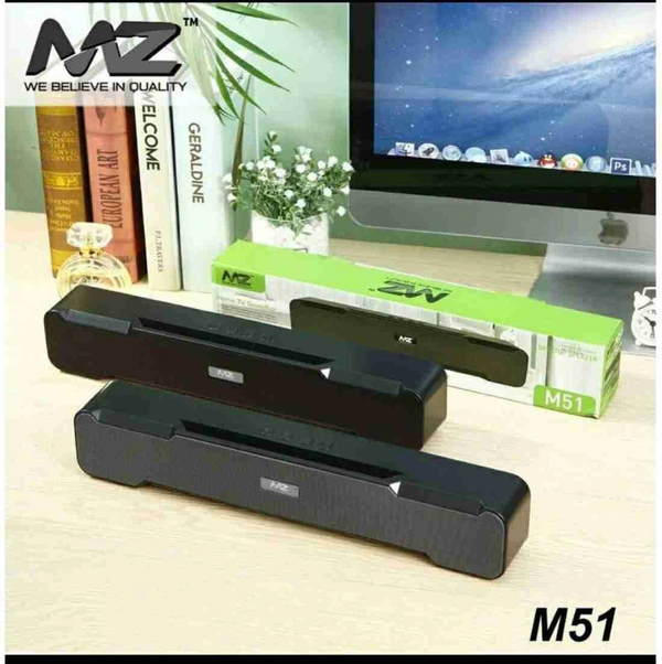Mz M51 Wireless Speaker Homw TV Soundbar  Dynamic Thunder Sound 2400mAh Battery 10 W Bluetooth Soundbar (Black , Stereo Channel)  - Black