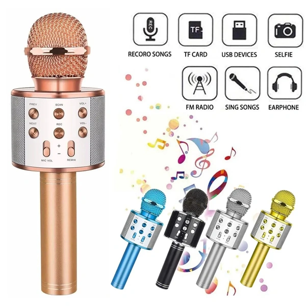 Mz Mic12 Wireless Speaker  Easy Way Wireless Handheld Bluetooth Mic With Speaker ( Bluetooth Speaker ) Bluetooth Microphone Speaker ( Multicolor ) 