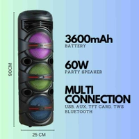 MZ M60VP (PORTABLE KARAOKE SPEAKER) Dynamic Thunder Sound 20W X 3 speaker 60 W Bluetooth Party Speaker  (Multicolor, Stereo Channel) 3.8