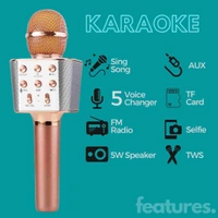 MZ M804 (KARAOKE MIC WITH SPEAKER) Rechargeable FM Radio Voice Changer Microphone 53