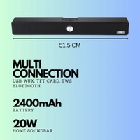 MZ M427SP (PORTABLE HOME TV SOUNDBAR) Dynamic Thunder Sound 2400mAh Battery 20 W Bluetooth Soundbar  (Black, Stereo Channel) 3.3