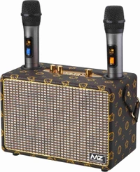 MZ M435SP (PORTABLE BLUETOOTH SPEAKER) Dynamic Thunder Sound with 2 wireless mics 40 W Bluetooth Party Speaker  (Printed Brown, Stereo Channel)