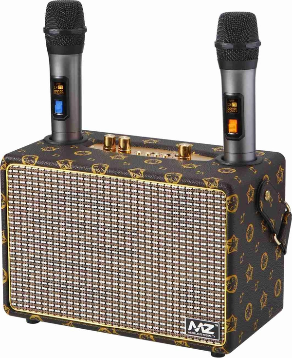 MZ M435SP (PORTABLE BLUETOOTH SPEAKER) Dynamic Thunder Sound with 2 wireless mics 40 W Bluetooth Party Speaker  (Printed Brown, Stereo Channel)