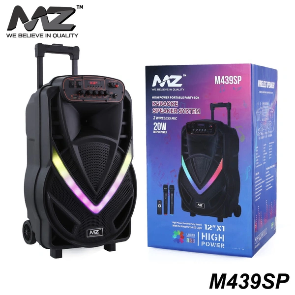 MZ M439SP (PORTABLE KAROAKE SPEAKER) Dynamic Thunder Sound with wireless Mic 20 W Bluetooth Party Speaker