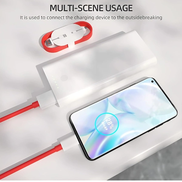 One Plus 90w Type C Cable  - Red