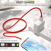 One Plus 90w Type C Cable  - Red