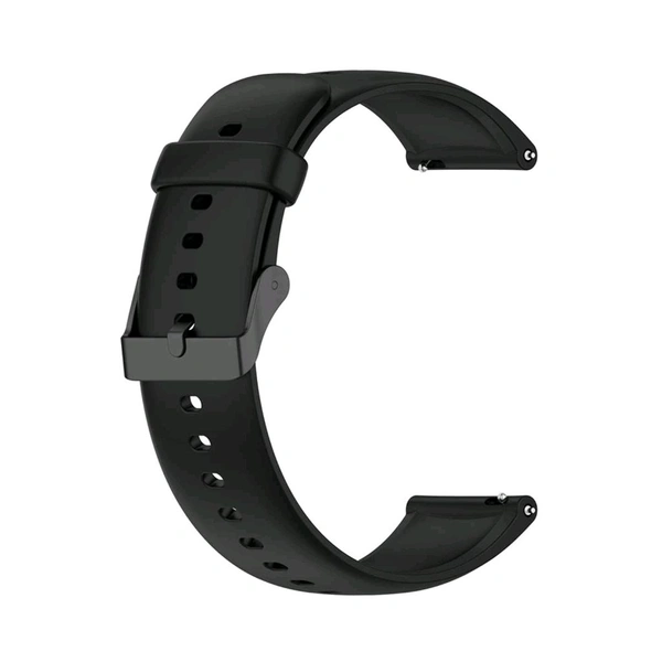 22mm Silicone Smart Watch Belt - Black