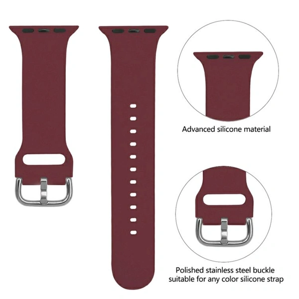 42/44/45/49mm Silicone Kadi Smart Watch Belt - Maroon