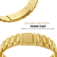22mm Metal Smart Watch Belt - Gold