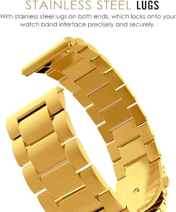 22mm Metal Smart Watch Belt - Gold