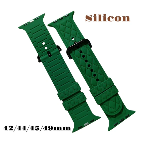 42/44/45/49mm Silicon Design Smart Watch Belt - Green