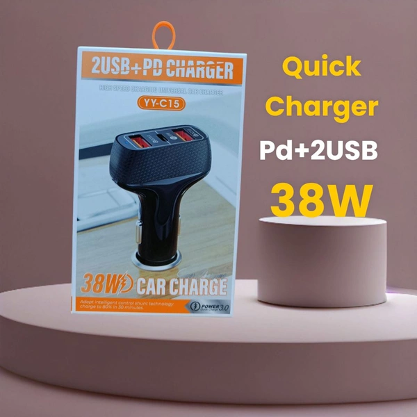 C15 Car Charger Pd+2Usb