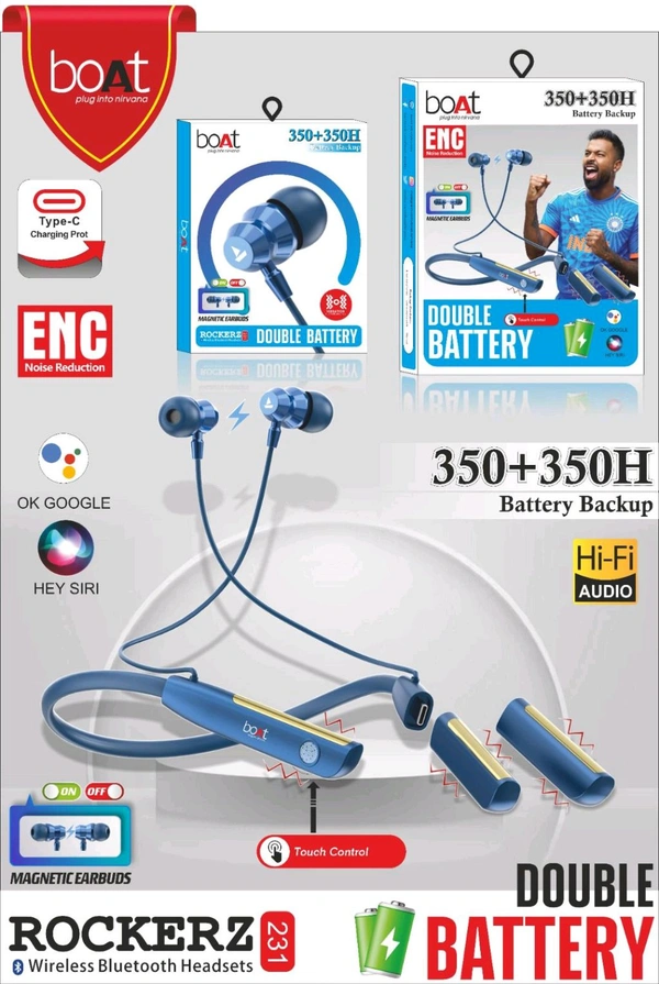 Boat Double Battery Neckband 