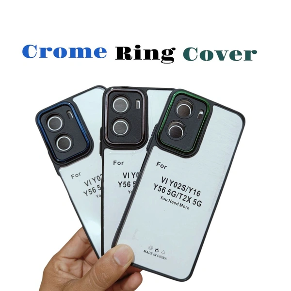 Vivo Y02s Cover / Y16 Cover / Y56 Cover / T2X 5g Cover ( Crome Ring Chaina Important)