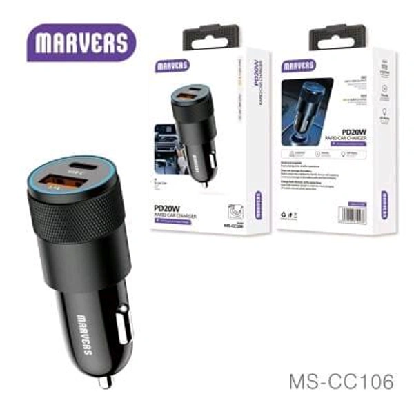 Ms Cc106 Car Charger 20w Pd + Usb