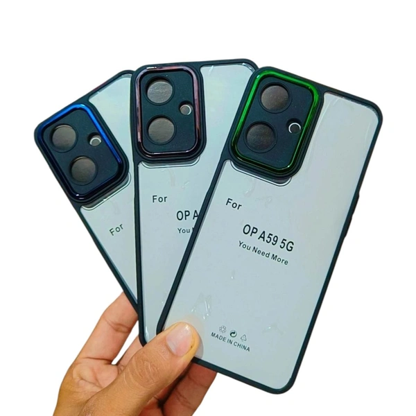 OPPO A59 5G COVER crome Ring Chaina Important