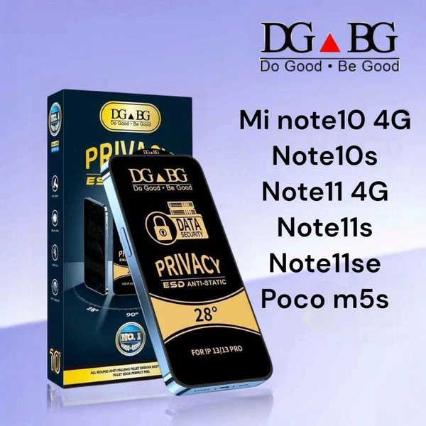 Mi Note 10 4G/10s/11 4G/11s/11 Se/Mi Poco M5s Privacy Glass Universal BG DG Esd Anti-static
