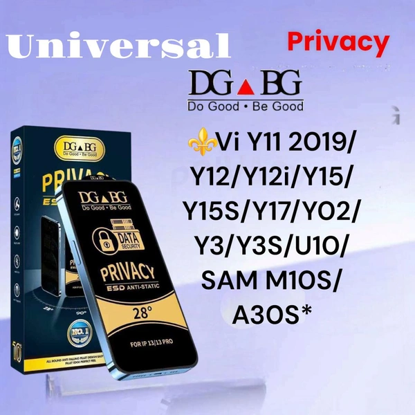 Vivo Y11/Y12/Y15/Y17 Privacy Universal Glass DG BG Esd Anti-static