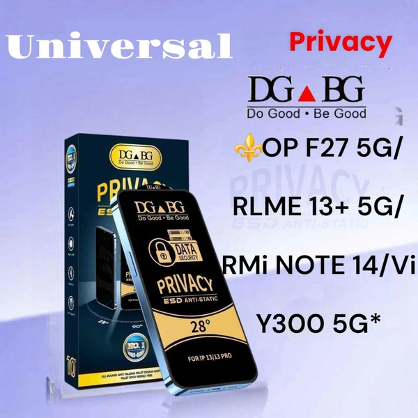  F27 5G/RLME 13+ 5G/RMi NOTE 14/Vi Y300 5G*	Universal Privacy Glass DG BG Esd Anti-static

