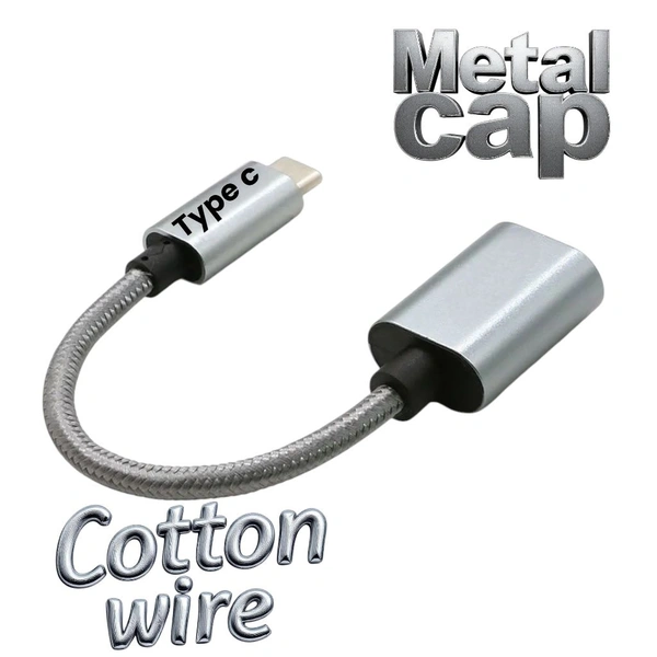 Gm Type C OTG Cotton Wire With Metal Cap