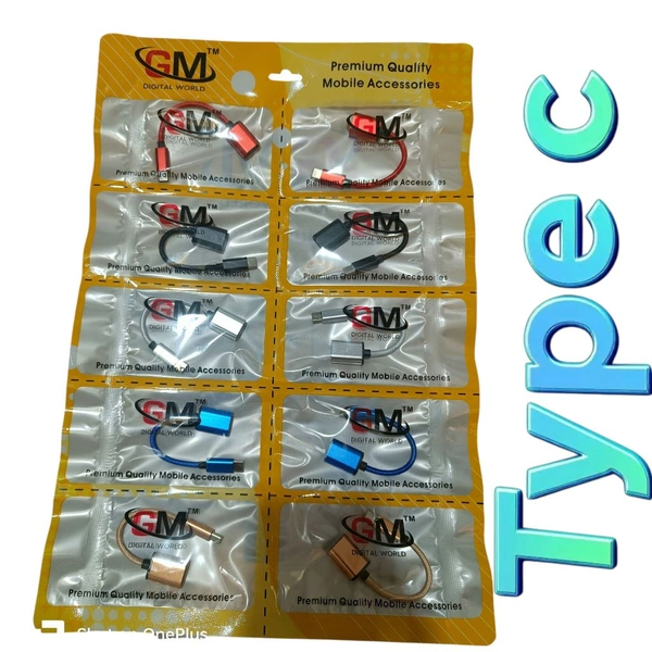 Gm Type C OTG Cotton Wire With Metal Cap