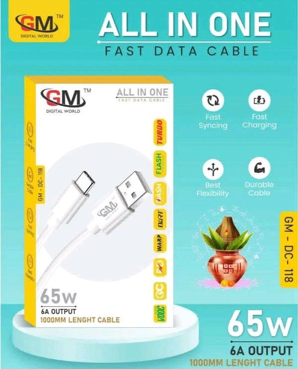 Gm 118 type c cable 65w all in one support