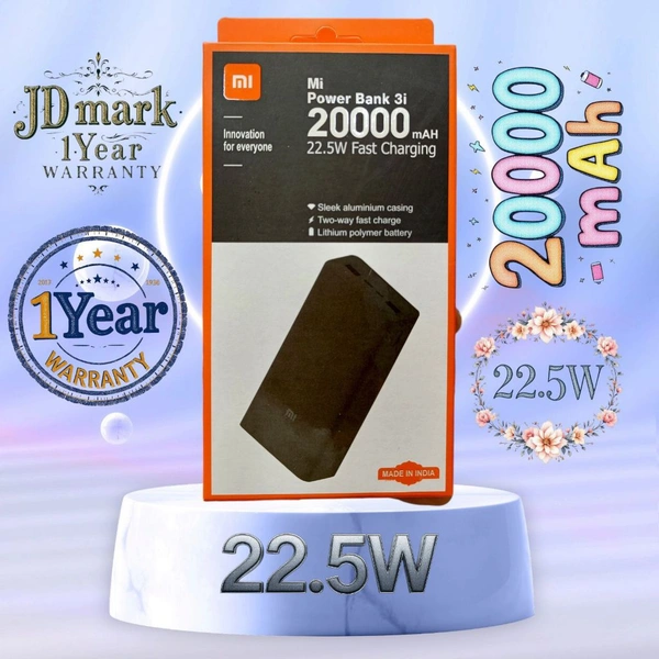 Mi 20000mAh Power Bank 22.5W 1year Warranty (Jd Mark)