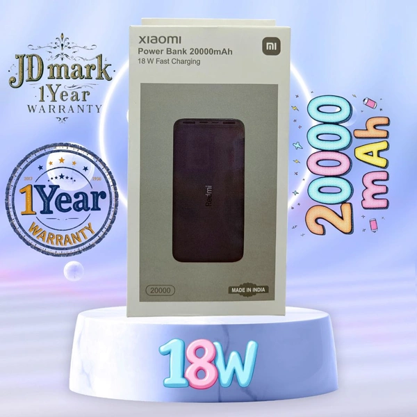 Xiaomi 20000mAh Power Bank 18W 1year Warranty (Jd Mark)