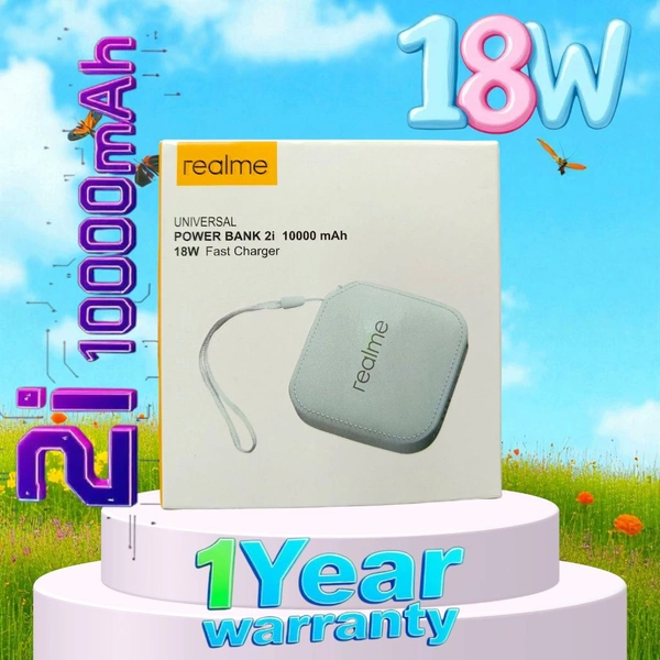 Realme 10000mAh Power Bank 2i 18w 1year Warranty ( Small )