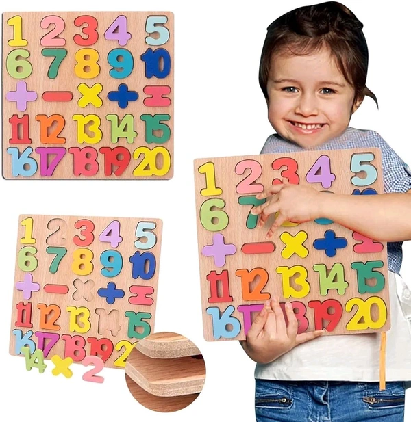 1 2 3 4 3D Educational Wooden Plate 